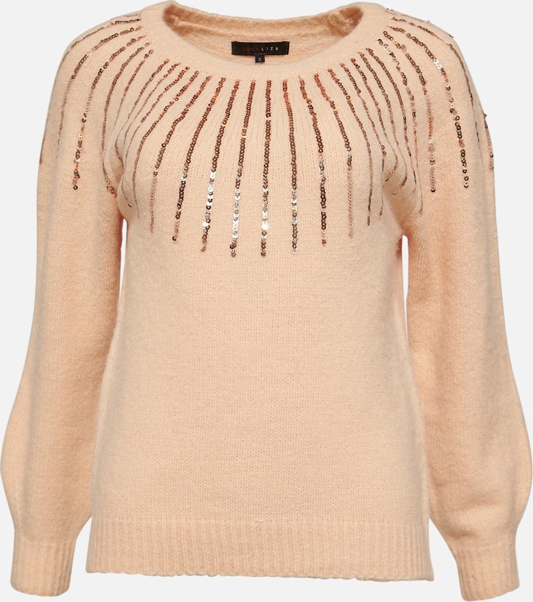 Trui met glitters - Nude