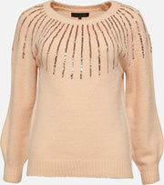 Trui met glitters - Nude