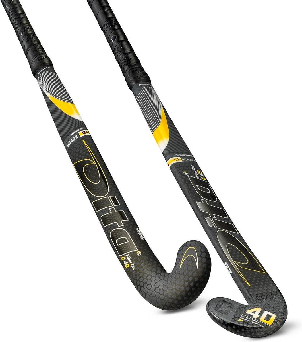 Dita Fibertec C40 M-Bow Hockeystick - 36.5 Inch - Zwart/Goud