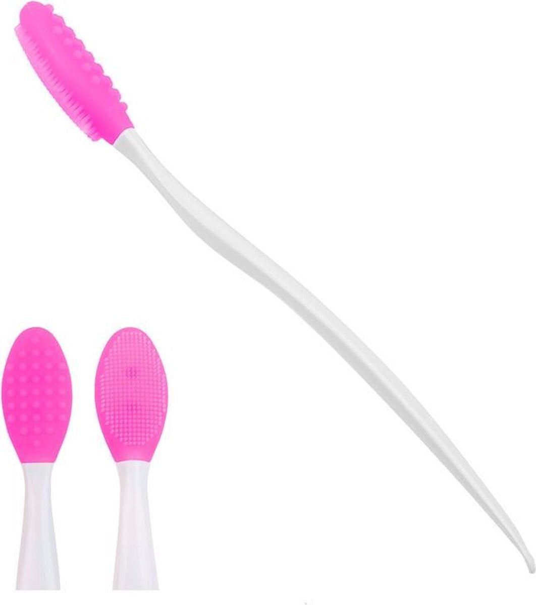 Gezichtsreinigerborstel  - Daily Lip Scrubber - Professionele gezichtspeeling - Nose Scrubber - Daily Scrubber - Huidverzorgingsbrush - Donker Roze