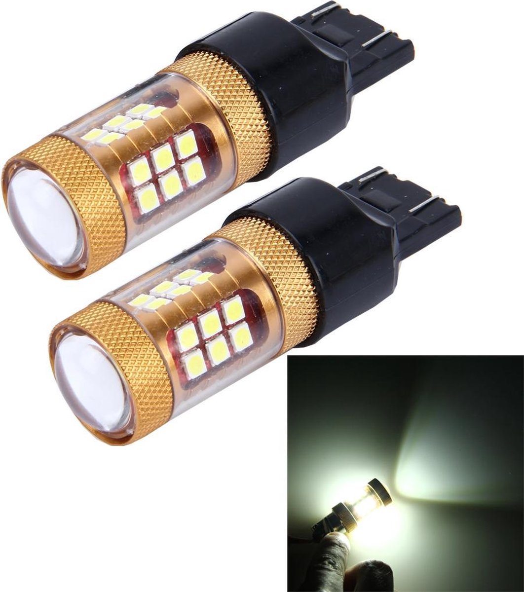 2 STUKS 7443 15 W 1300LM 6500 K 28 SMD-3030 LED auto remlichten draaien licht