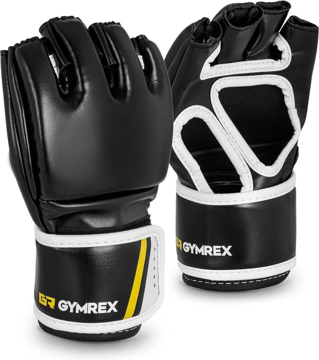 Gymrex MMA Handschoenen - maat S / M - zwart / rood - zonder duimen