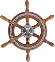 Stazo teakhouten Stuurwiel Type 01 met verchroomd beslag Ø 35 cm