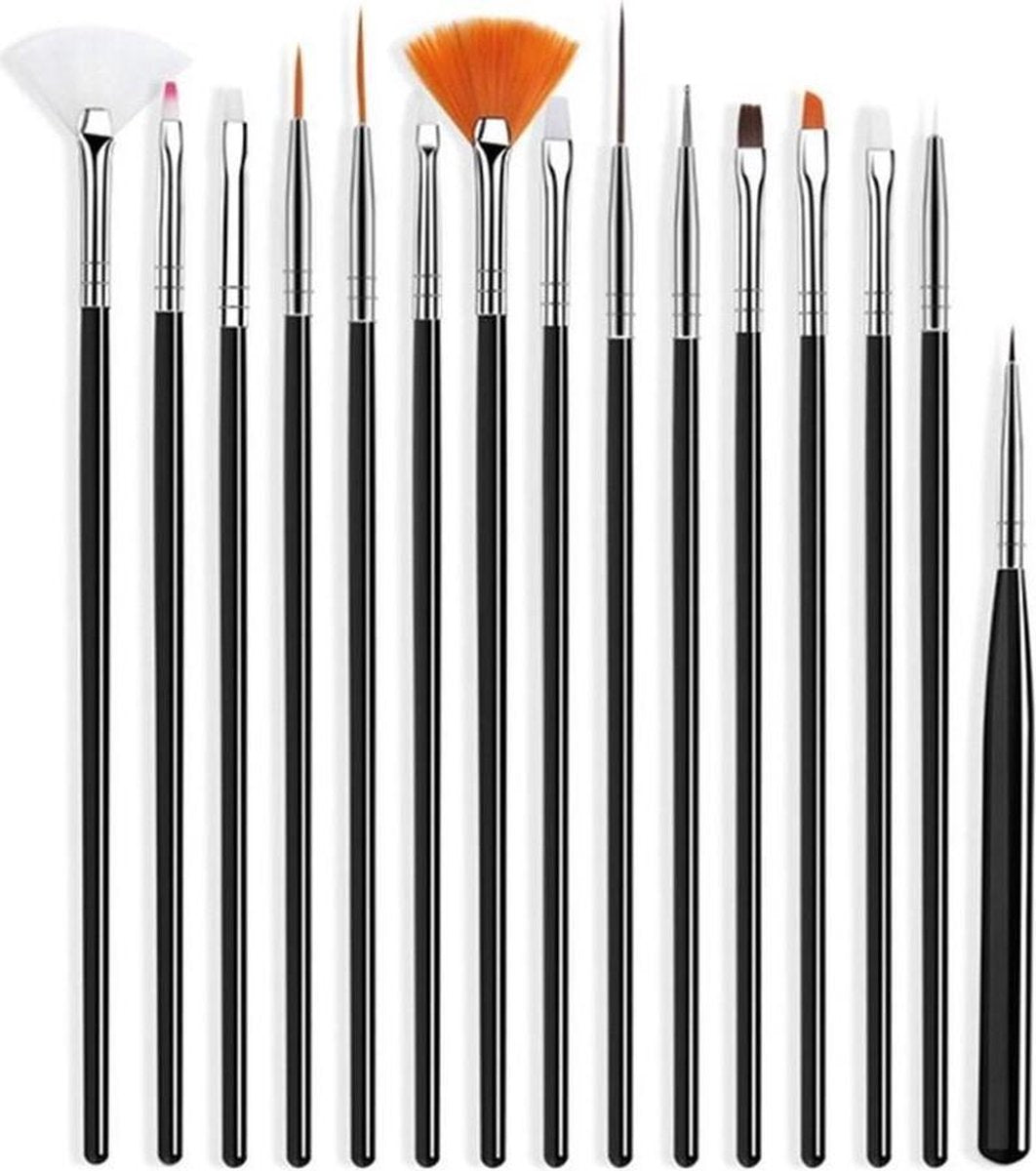 QY Penselen modelbouw - extra fijn – 15 stuks - zwart