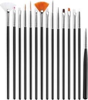 QY Penselen modelbouw - extra fijn – 15 stuks - zwart