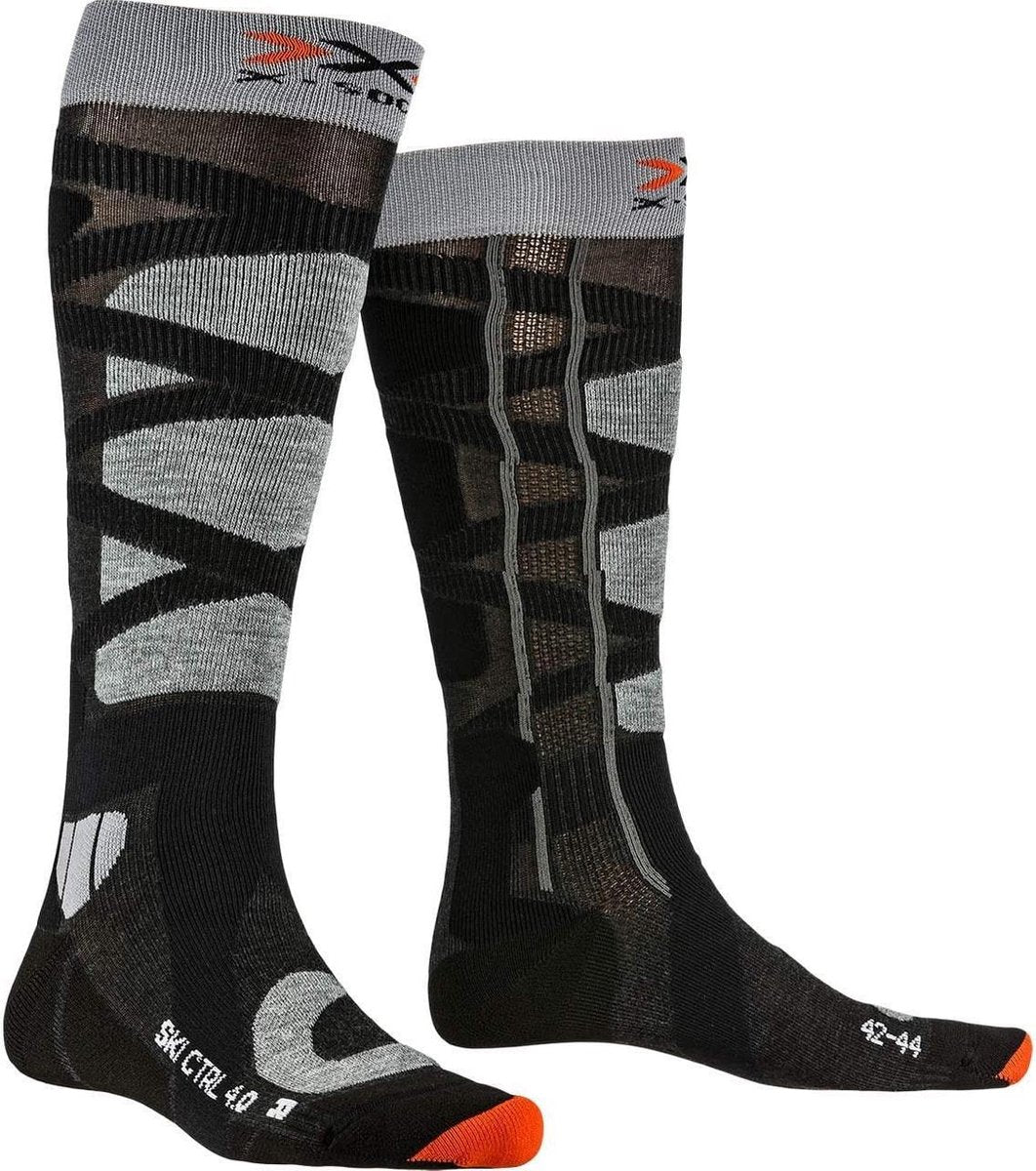X-socks Skisokken Control Polyamide Zwart/grijs Mt 45-47