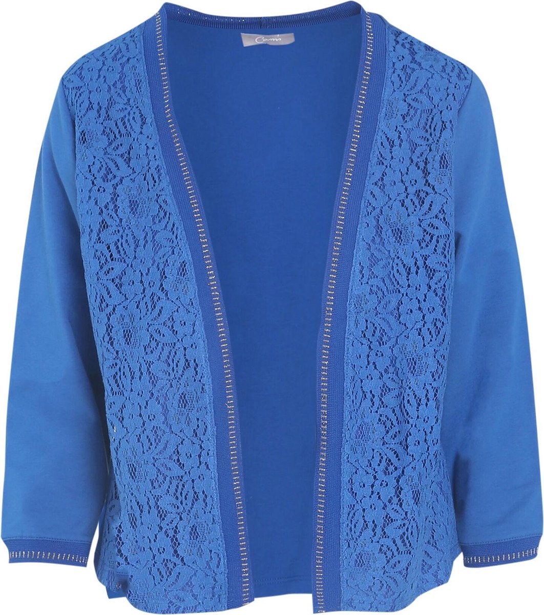 Cassis - Jasje in tricot en kant - Bic blauw