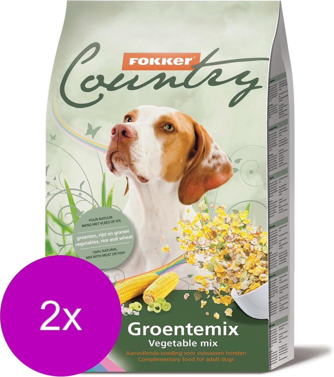 Fokker Country Groentemix Hondenvoer - 2 St à 6 kg