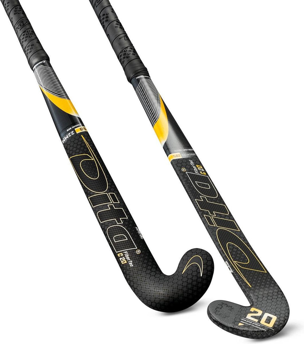 Dita Fibertec C20 M-Bow Hockeystick - 31 Inch - Zwart/Goud
