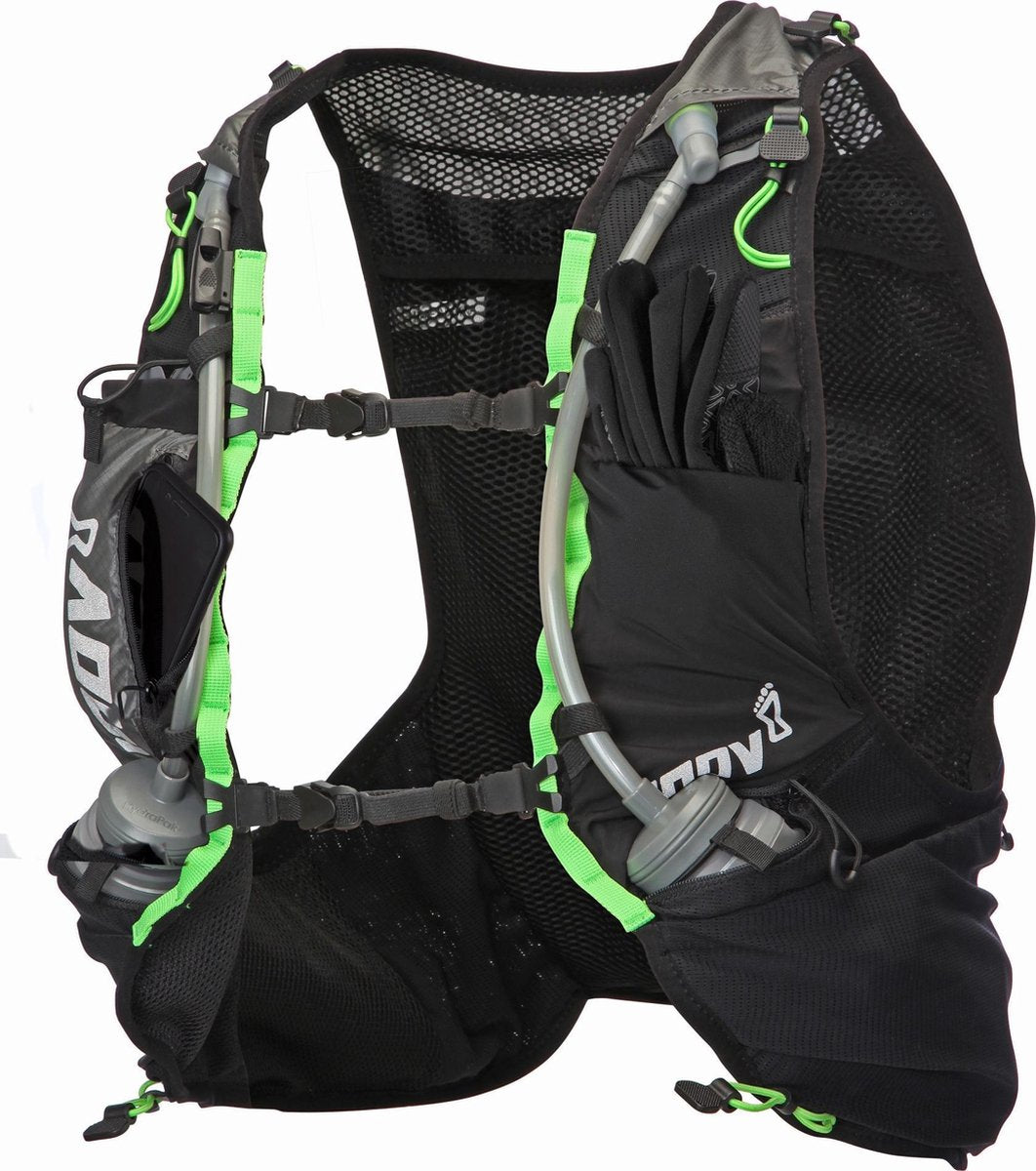 Inov-8 Race Ultra Pro 5 Vest Zwart/Groen Unisex Trailrunningvest | 5 Liter
