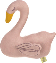 Lässig gebreid speeltje knuffel met rammelaar knetter Little Water Swan