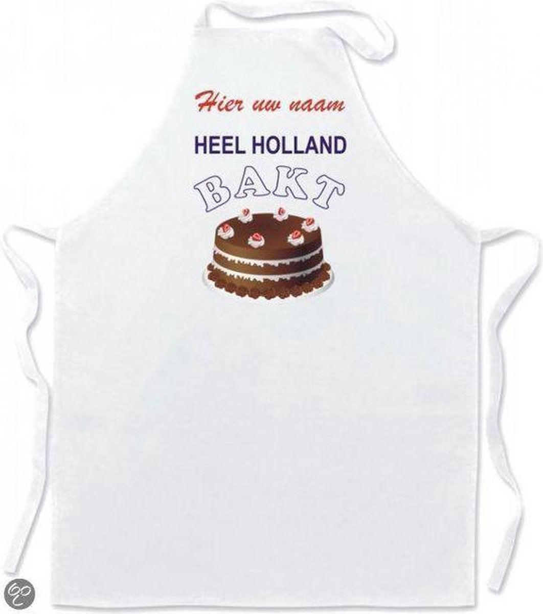 Mijncadeautje.nl Schort Heel Holland Bakt schort met je voornaam