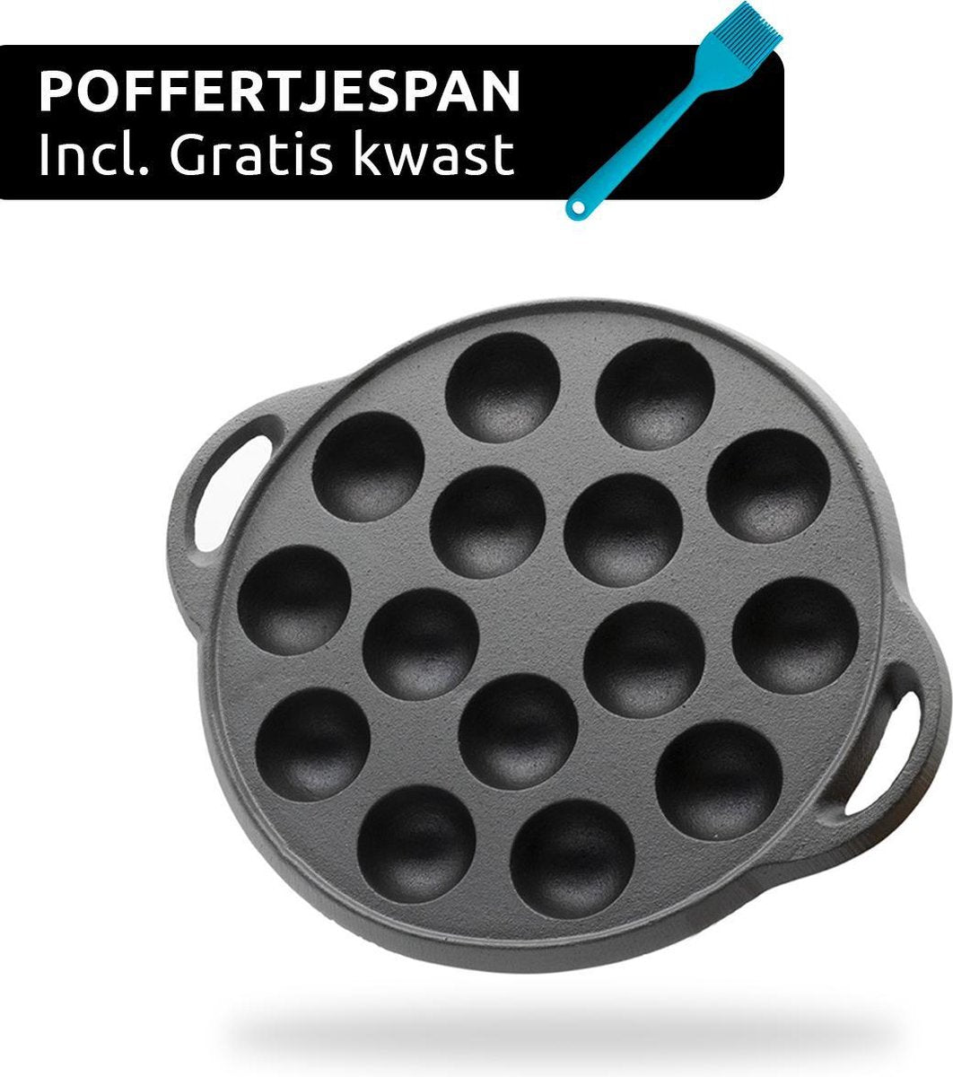 Poffertjespan - Incl. Bakkwast - Geschikt voor alle fornuizen - Poffertjesmaker - Poffertjespan inductie - Poffertjespan electrisch - Vaderdag Kados - Vader Cadeautjes - Vaderdag Tip
