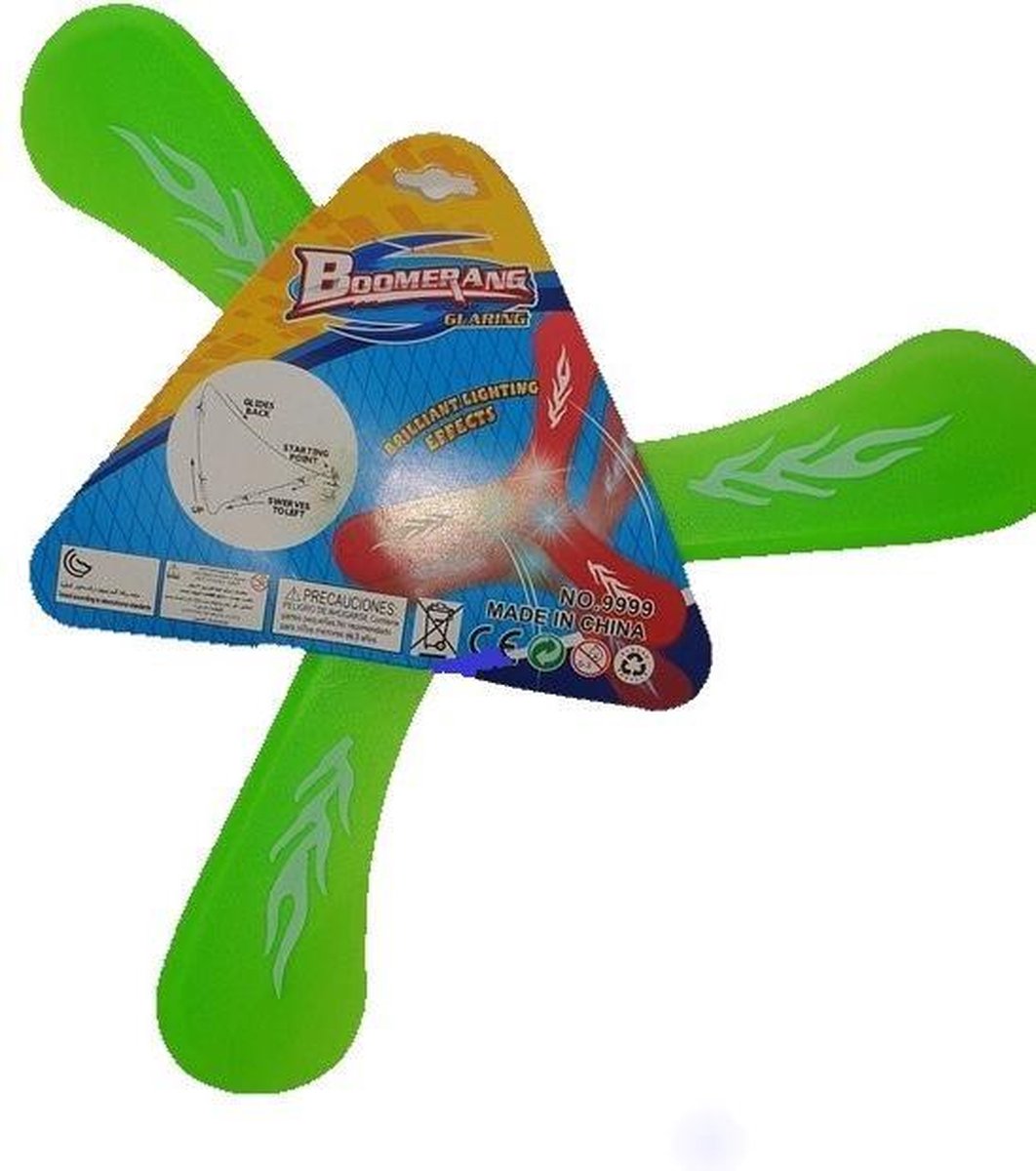 Glowing LED Triangle Boemerang frisbee Buiten voor kinderen GROEN
