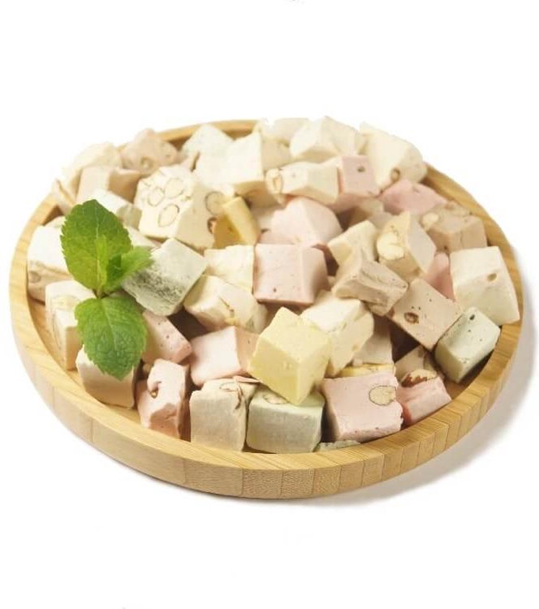 Nougat blokjes gemengd - Zak 500 gram