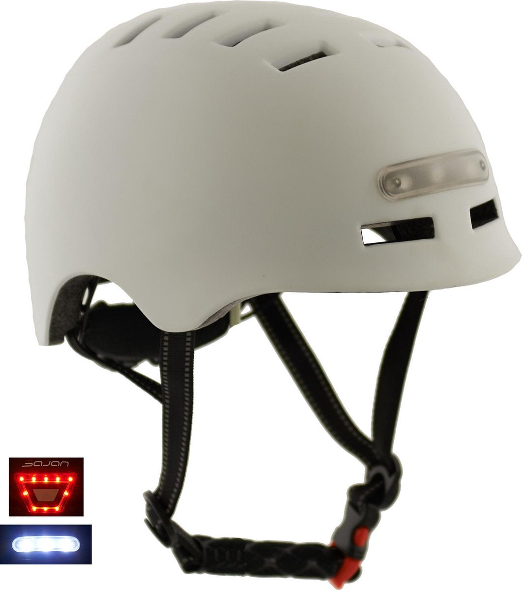 Sajan Fietshelm - Skatehelm Helm Mat-Blauw - LED Verlichting - Maat-S