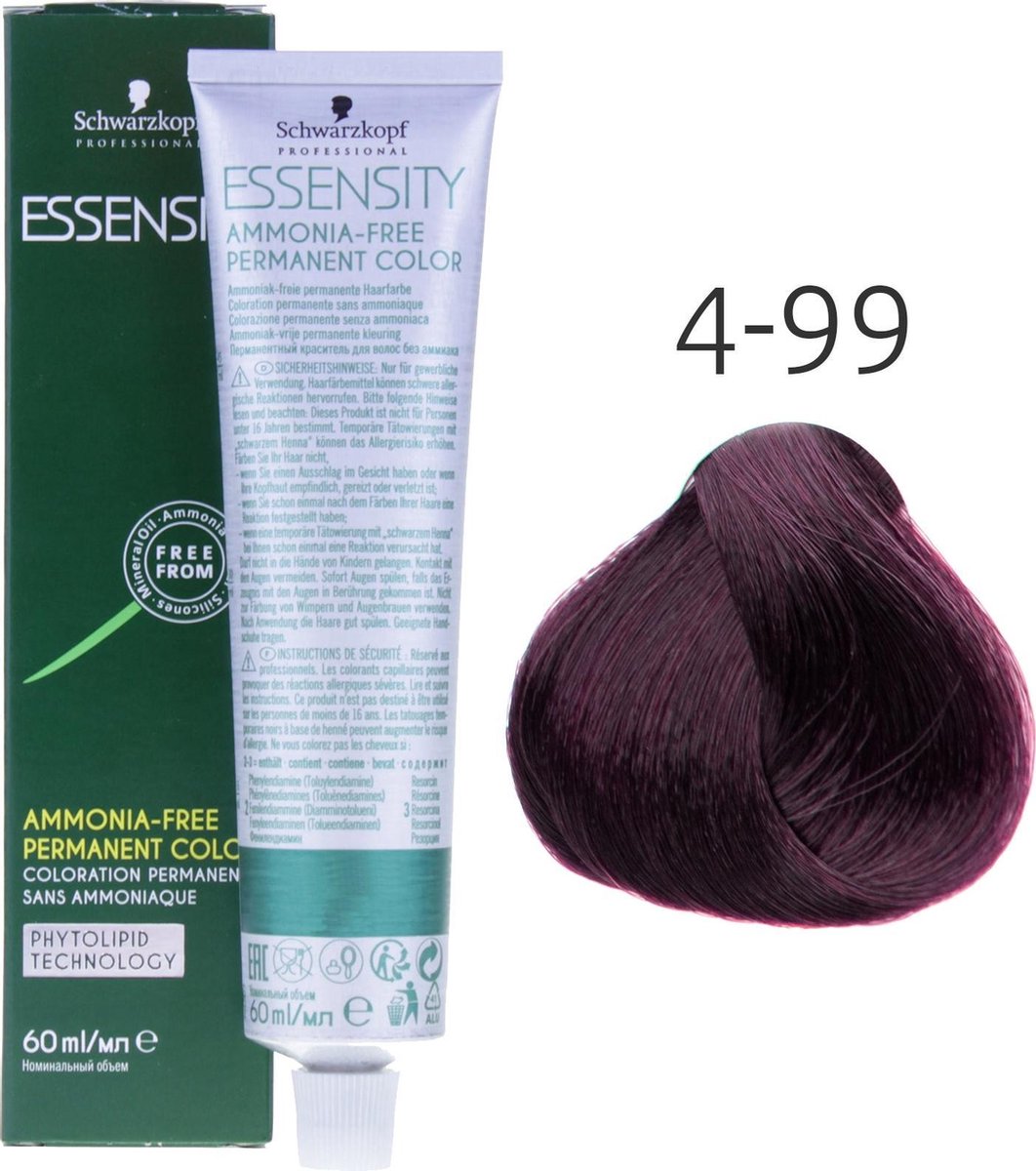 Schwarzkopf - Essensity - Color - 4-99 (D-ALV) Middelbruin Extra Violet - 60 ml