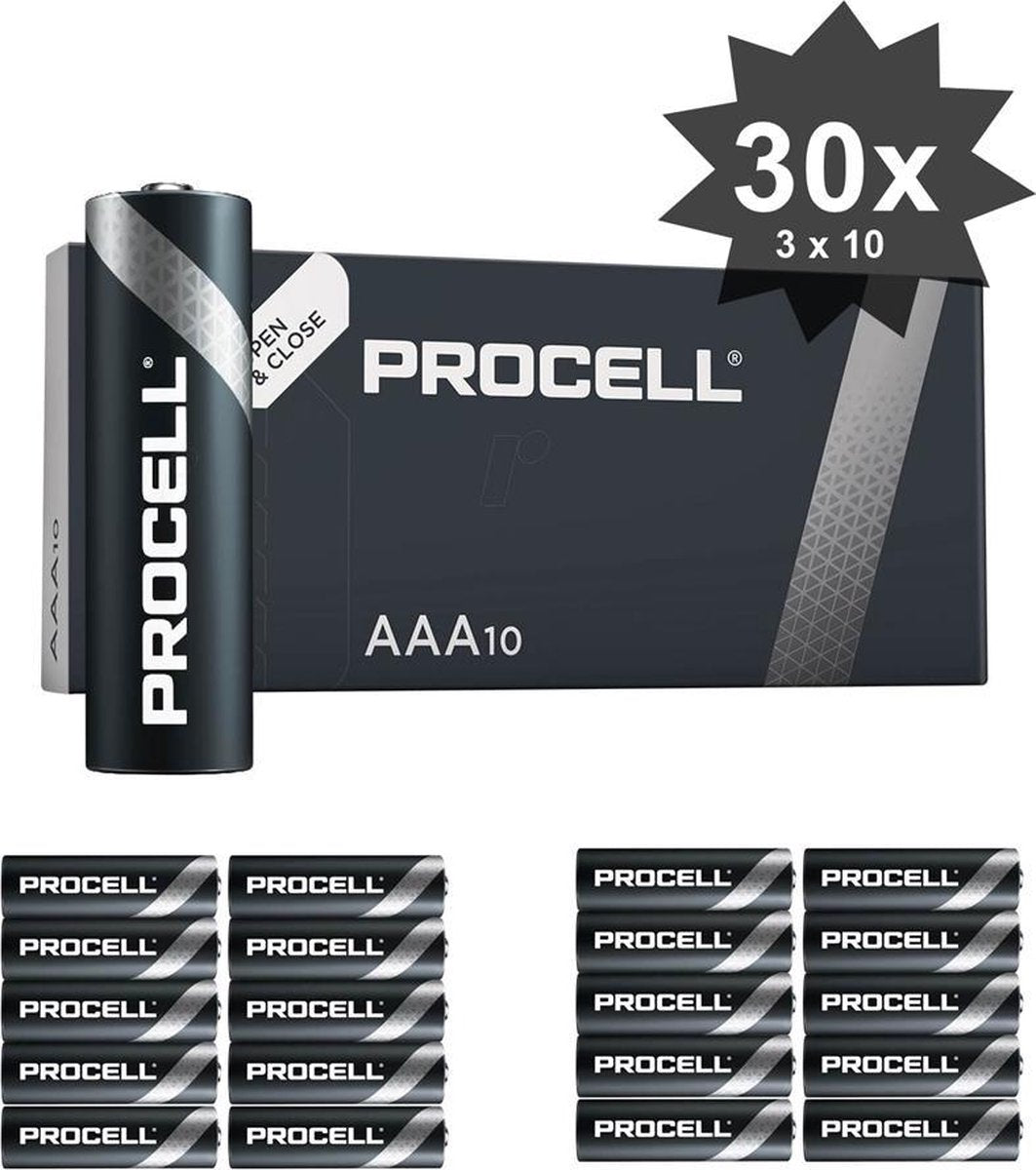 PROCELL AAA LR03  alkaline batterijen - 30 Stuks (3 Pakjes a 10st) -
