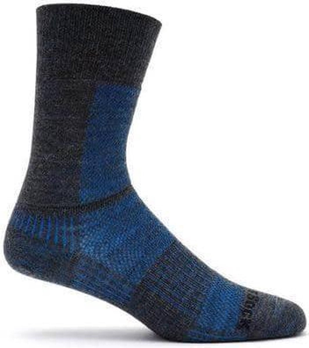 Wrightsock Coolmesh Merino Crew - Electric blue / grijs - XL (45
