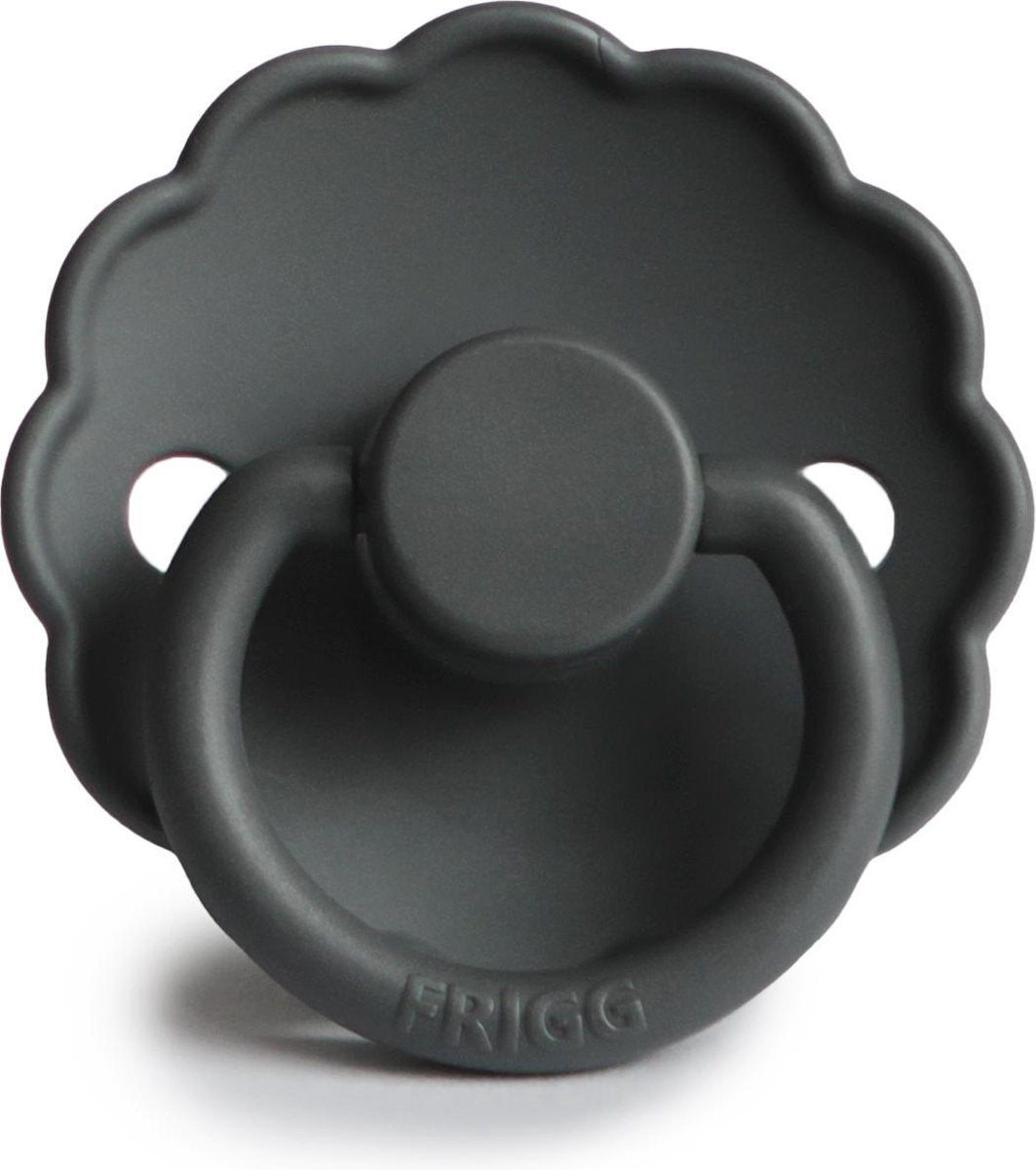 FRIGG Fopspeen Daisy maat 1 - 0-6 maanden - Graphite - Natuurrubber