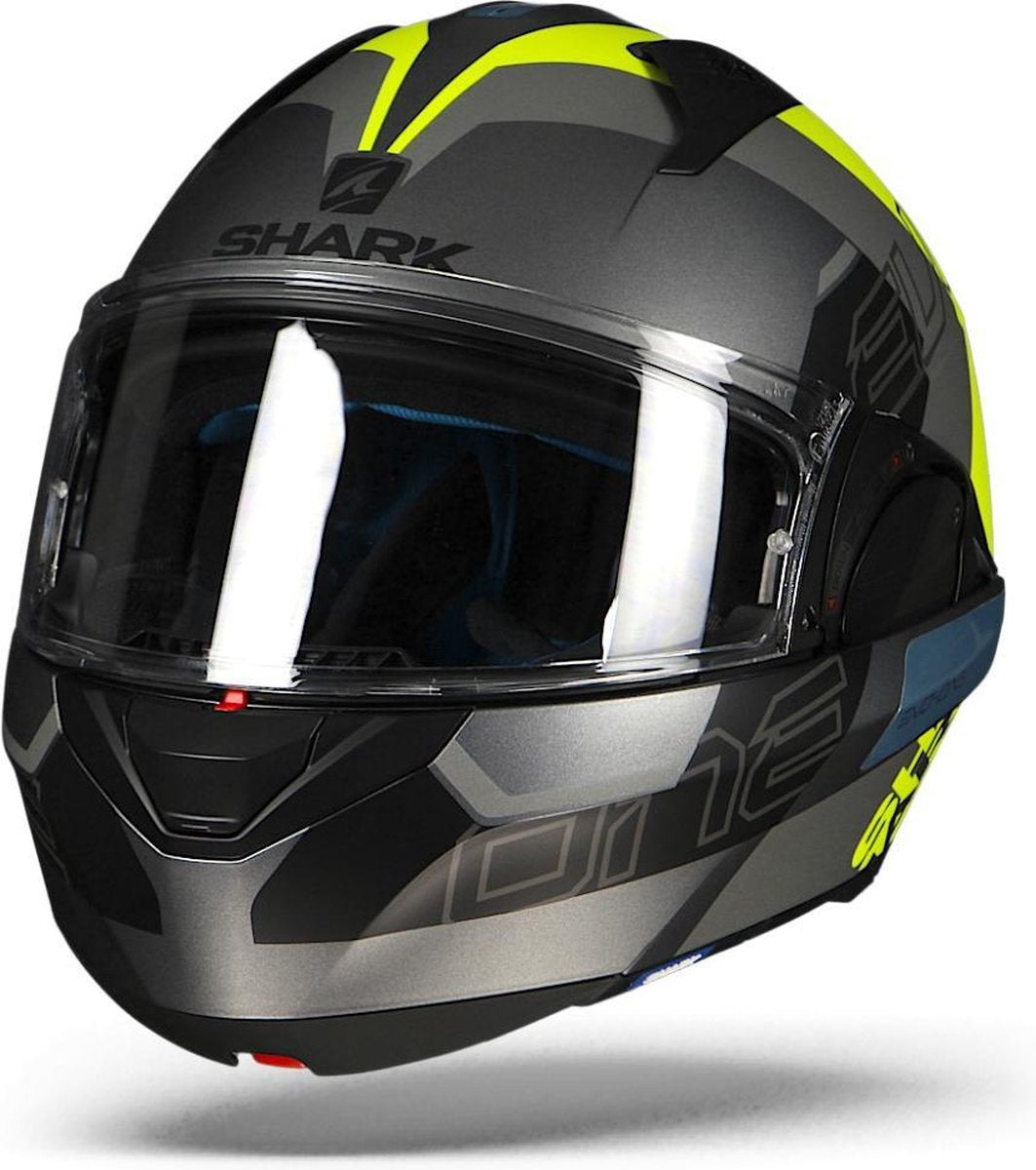 Shark Evo-One 2 Slasher Mat Antraciet Geel Zwart Ayk Systeemhelm - Motorhelm - Maat M
