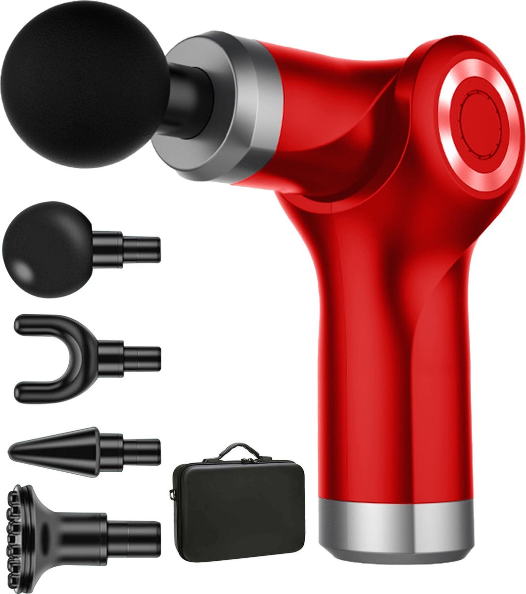 Massage Gun Mini Draagbaar voor Sport en Relax Massage - Gym Fitness Hardlopen - FitGun® Mini Rood