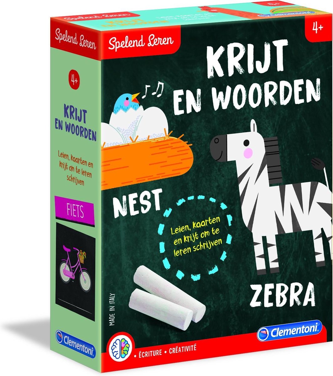 Clementoni - Spelend Leren - Krijtjes en Woordjes Educatief spel