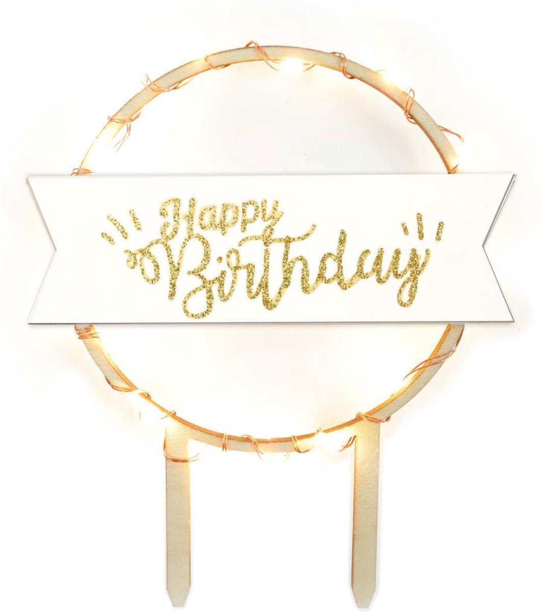 Scrapcooking Taarttopper Led - Happy Birthday - 12x10x0
