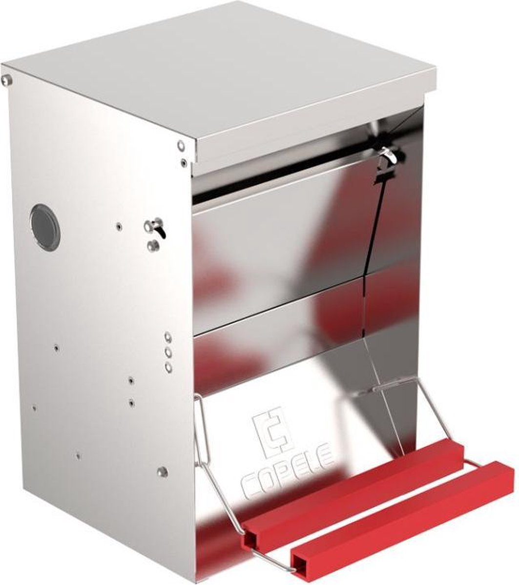 AUTOMATISCHE TRAPBAK VOEDERBAK VOOR KIPPEN 6KG 25X25X38 CM 30760
