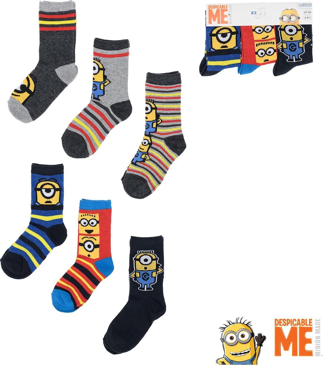 6 paar sokken Minions 27/30