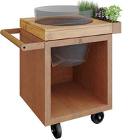 OFYR Kamado Table Corten 65 PRO Teak Wood BGE