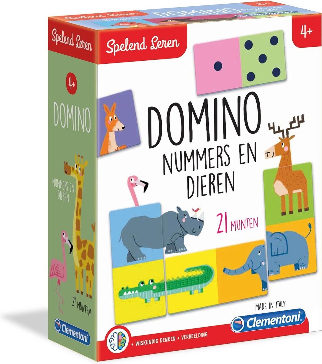 Clementoni Spelend Leren Cijfers & Dierendomino Educatief spel