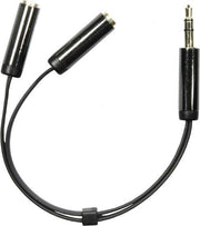 Deltaco AUD-200 3.5 mm audio splitter - Zwart