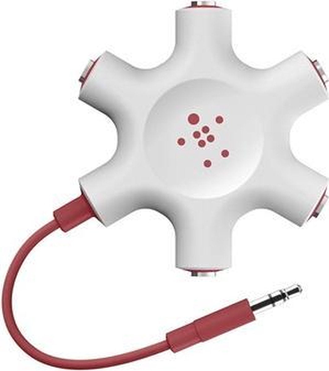 Rockstar headphone jack splitter - Rood