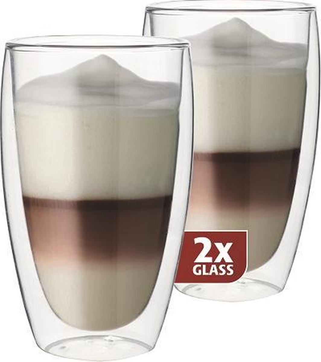 Maxxo Latteglazen - Dubbelwandig - 380ml - 2 stuks