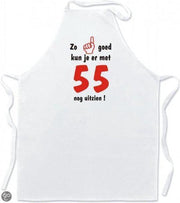 Mijncadeautje Schort Keukenschort Zo goed kun je er met 55 nog uitzien !