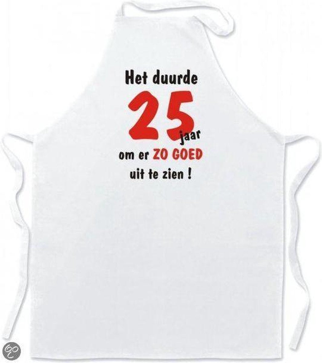 Mijncadeautje Schort Keukenschort Het duurde 25 jaar om er zo goed uit te zien !