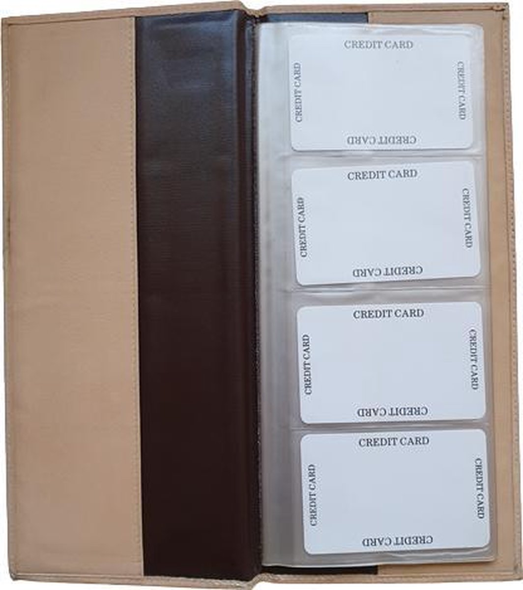 Creditcardhouder Leer Creme - Beige - Verzamelmap - Pasjesmap - Postzegelmap