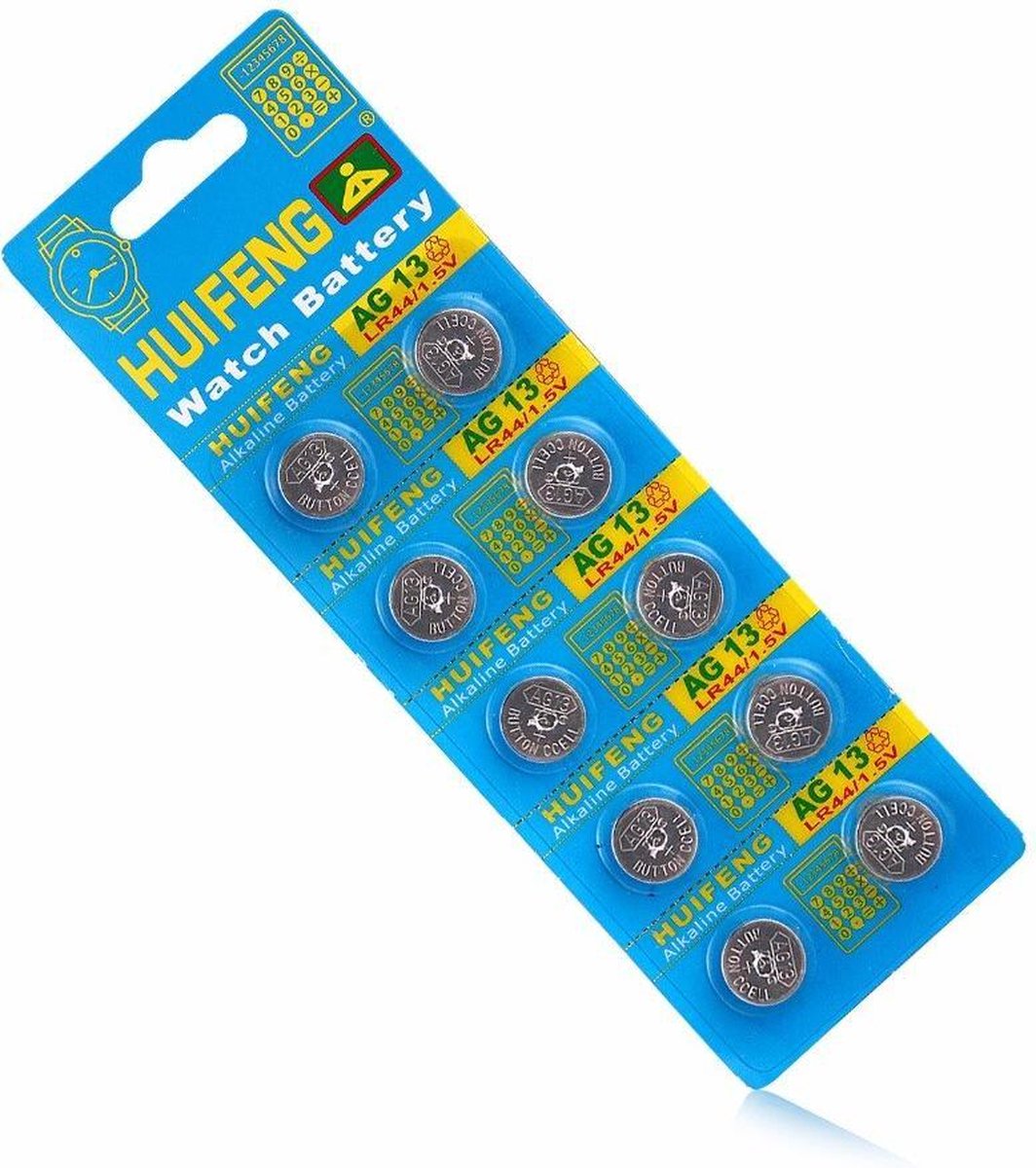 Knoopcel batterij G13 / AG13 / L1154 / LR44 / 157 / A76 1.5V 10 stuks