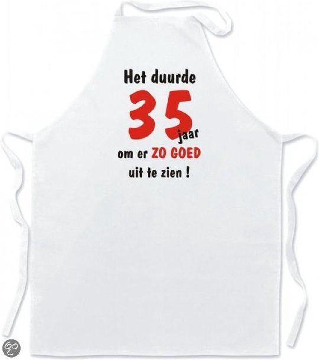 Mijncadeautje Schort Keukenschort Het duurde 35 jaar om er zo goed uit te zien !