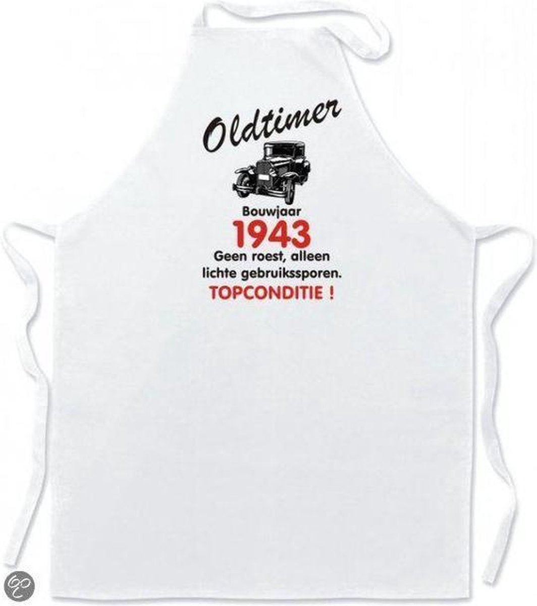 Mijncadeautje Schort Keukenschort - Oldtimer Bouwjaar (geboortejaar) 1943