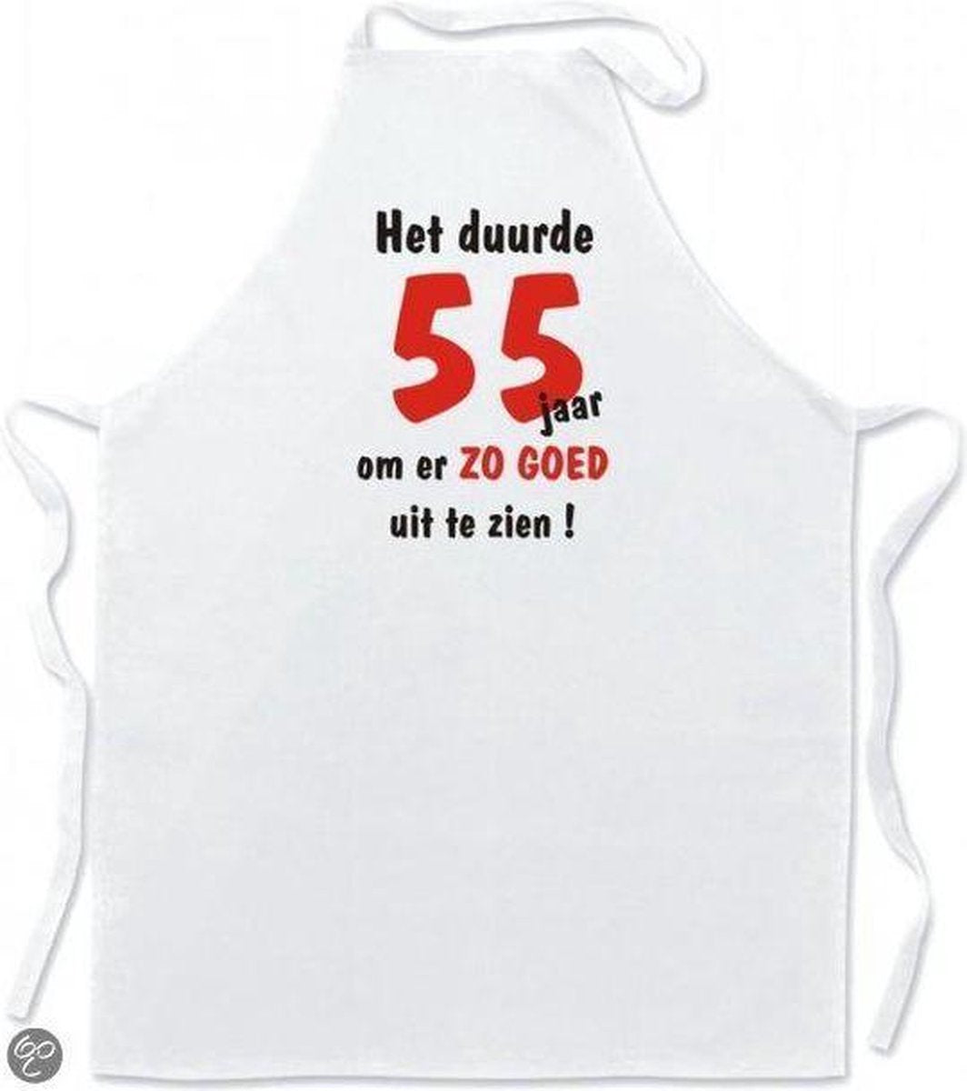 Mijncadeautje Schort Keukenschort Het duurde 55 jaar om er zo goed uit te zien !