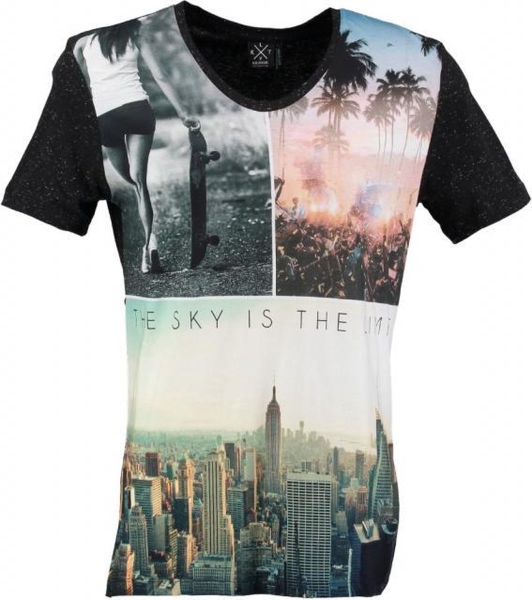 Kultivate zacht slim fit t-shirt black valt kleiner - Maat XL