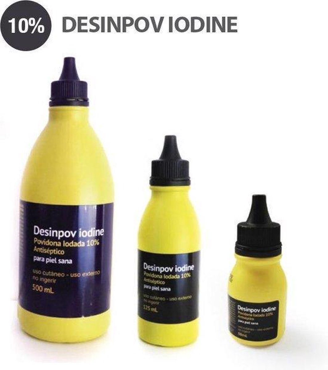 15 GAASJES en 1 FLES 125ml/ stuk Povidon Jodium 10%. Desinfectie reinigin te vergelijken met Betadine. 125ml ontsmettingsmiddel