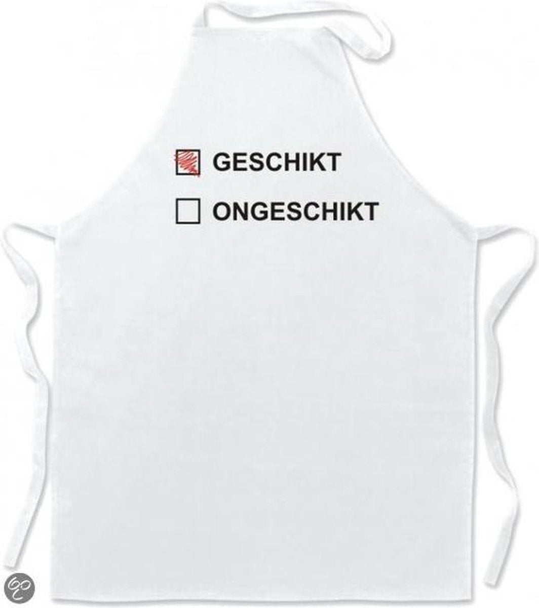 Mijncadeautje Schort Leuke keukenschort Geschikt Ongeschikt