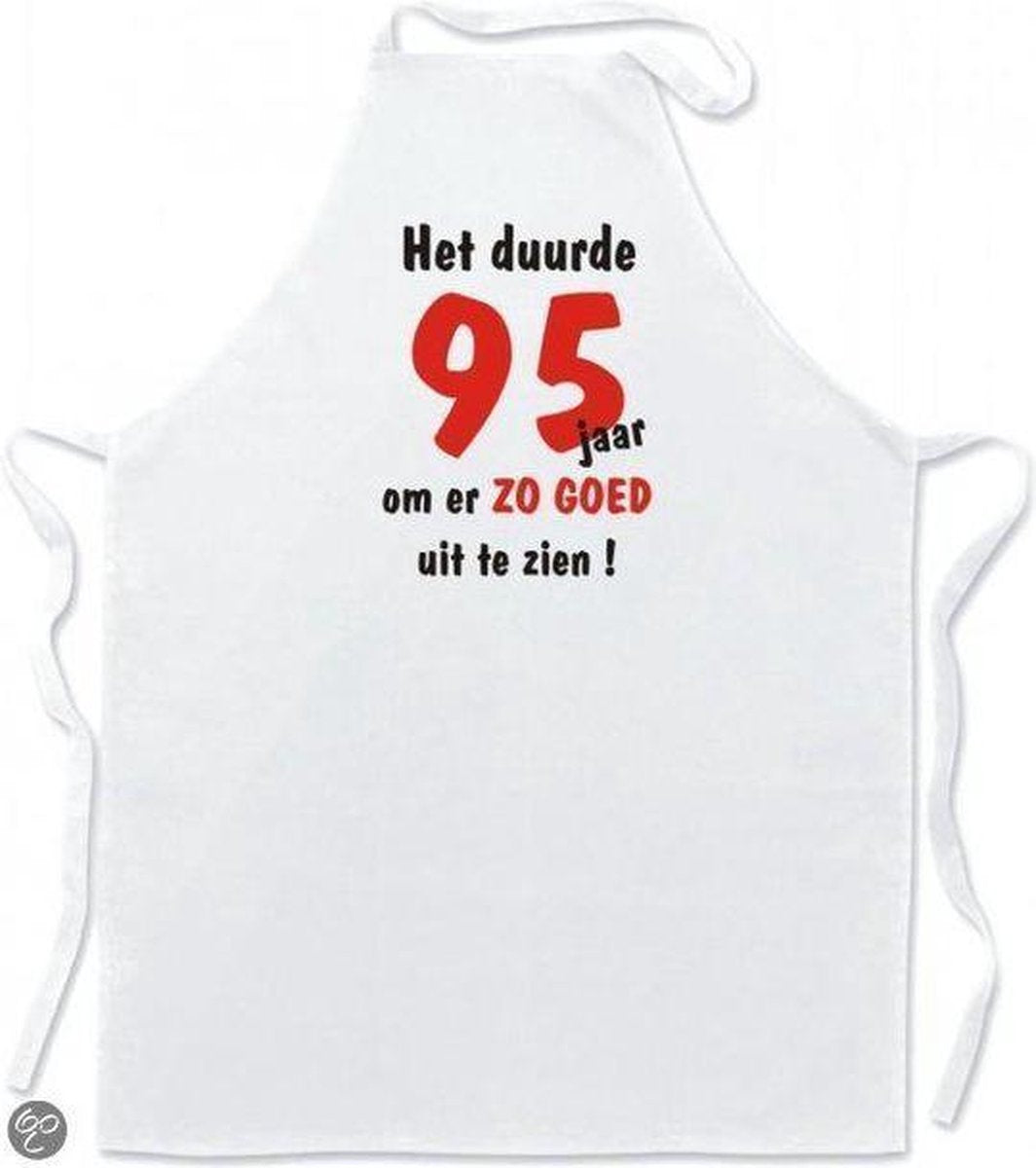 Mijncadeautje Schort Keukenschort Het duurde 95 jaar om er zo goed uit te zien !