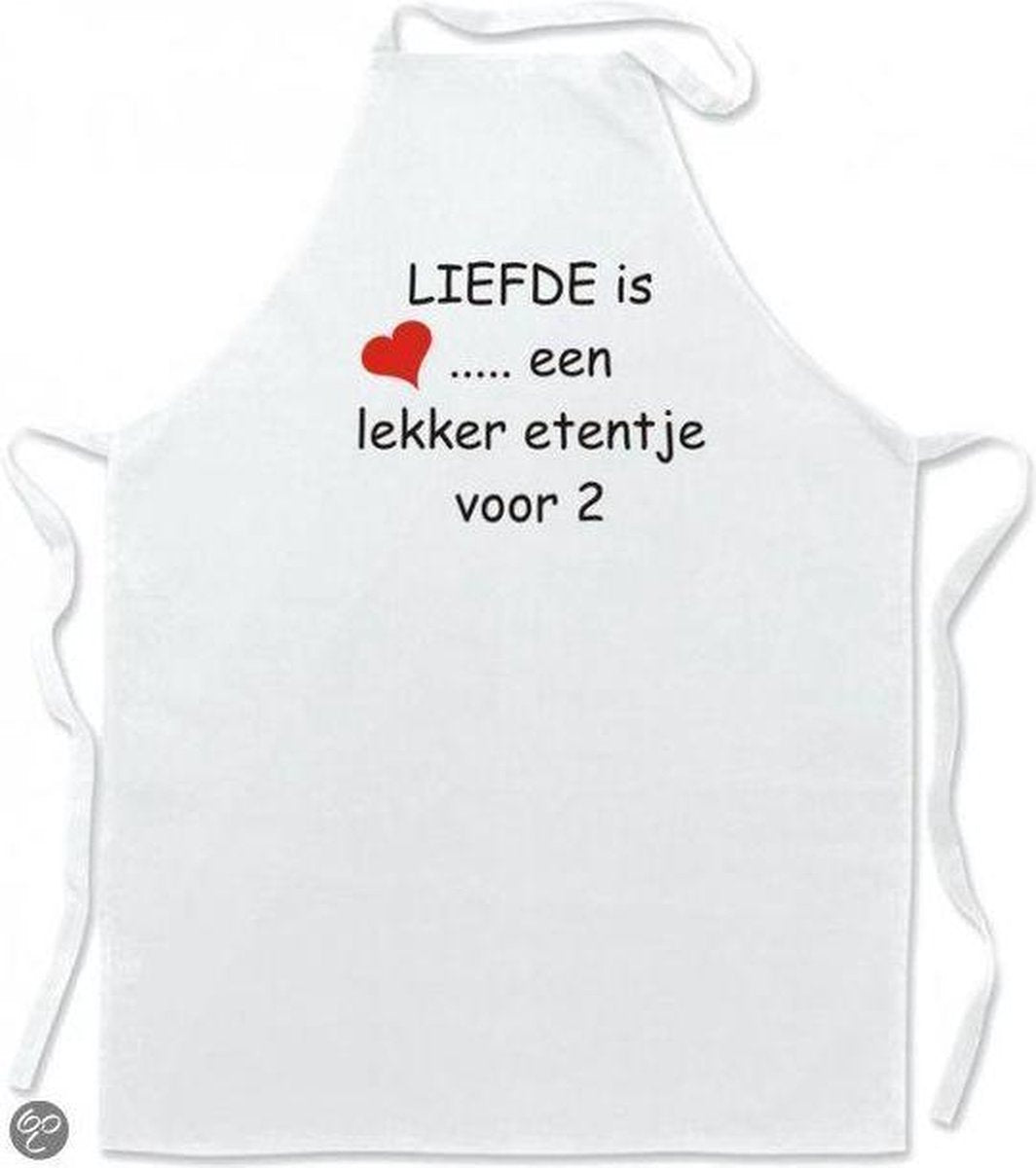 Mijncadeautje Schort Leuke keukenschort Liefde is...