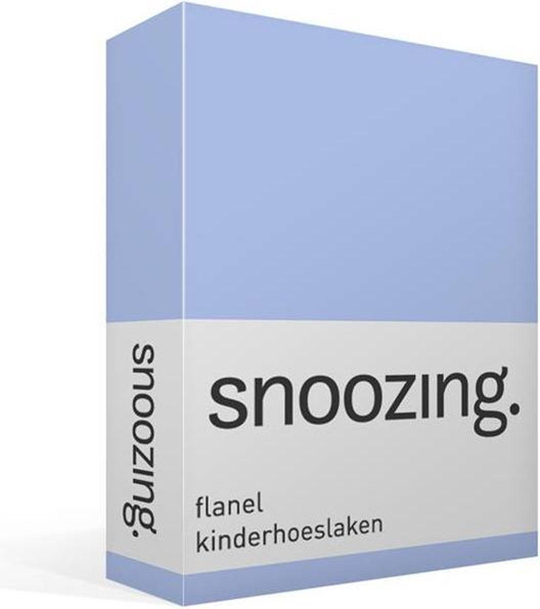 Snoozing - Flanel - Kinderhoeslaken -  Junior - 70x140/150 cm - Hemel