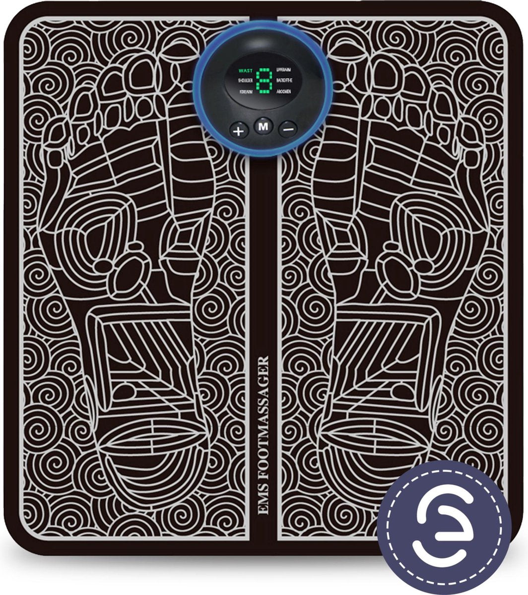 eShopper Voetmassage Stimulator – Voetmassage Apparaat – Spierstimulator – Acupunctuur Mat - Acupressuurmat – EMS – Draadloos - Zwart