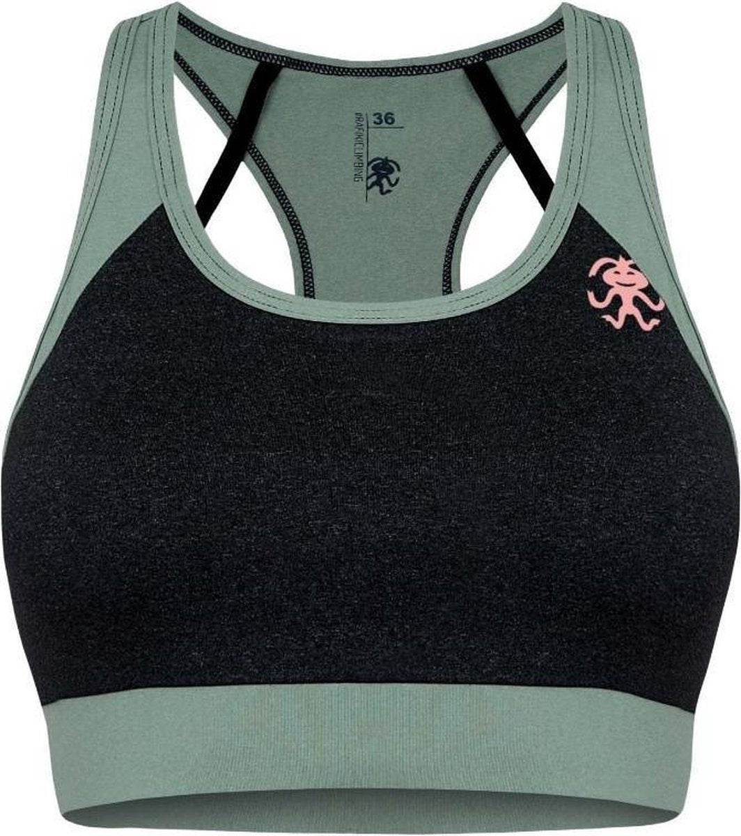 Rafiki Sportbeha Corona Dames Polyamide Zwart/groen Maat 38